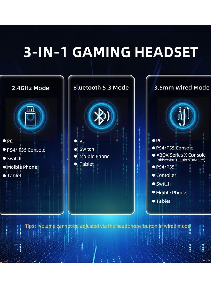 Attack Shark L80PRO Wireless Gaming Headset Lightseed Tech- Built-in&Detachable Dual Microphone-Lightweight Headphone with Tri-Mode(2.4GHz USB C&A Dongle/BT/Wired)-for PC Mac PS4 PS5 Switch Win-Black - Image 3